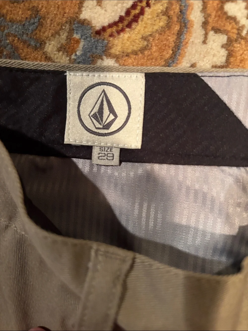 2 pairs of Volcom Men's Chinos in Black & Khaki